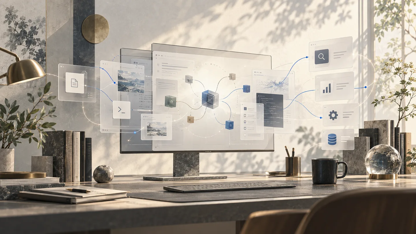 Concept artwork for a local multi-agent workspace.